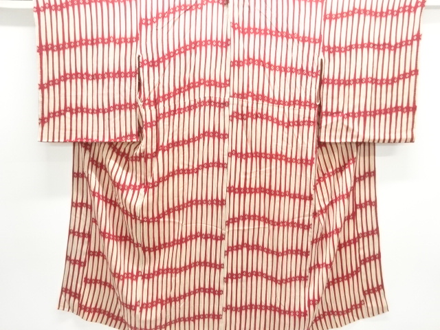JAPANESE KIMONO / ANTIQUE HITOE NAGAJUBAN / KINSHA / ABSTRACT PATTERN